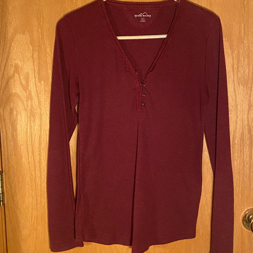 Burgundy Long Sleeve Blouse